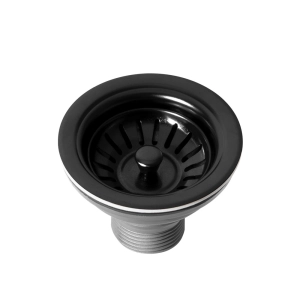 V&aacute;lvula Inox para Cuba Cozinha 4 1/2" com Tampa (Preta Fosca)