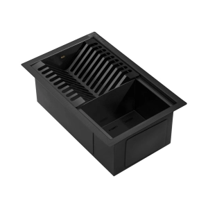 Escorredor Embutido Calha Molhada Inox 26x41 cm (Ginza Preto Fosco)