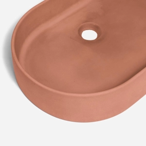 Cuba de Banheiro Concreto Apoio Elipse 55 cm (Lotus Salmão)