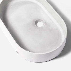 Cuba de Banheiro Concreto Apoio Elipse 55 cm (Lotus Off White)