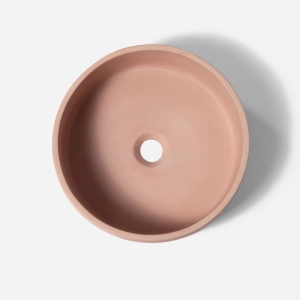 Cuba de Banheiro Concreto Apoio Redonda 35 cm (Small Rosé)