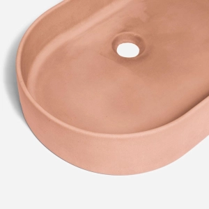 Cuba de Banheiro Concreto Apoio Elipse 55 cm (Lotus Ros&eacute;)