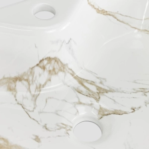 Cuba de Banheiro Louça Apoio Retangular 48 cm (Roma Mármore Carrara)