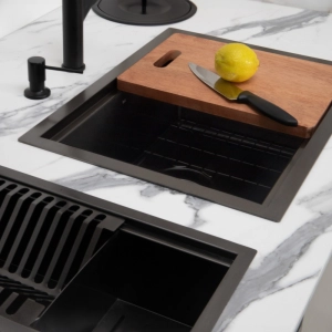 Escorredor Embutido Calha Molhada Inox 26x41 cm (Ginza Grafite Fosco)