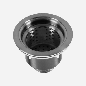 V&aacute;lvula Inox para Cozinha 4 1/2" Tampa e Cesto (Preta Fosca)