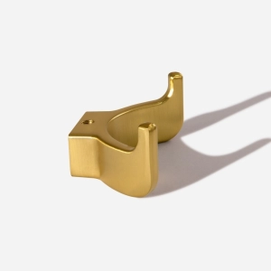 Cabide com Gancho Duplo de Parede Zamac (Batel Dourado Fosco) Produto Cabide com Gancho Duplo de Parede Zamac (Batel Dourado Fosco)