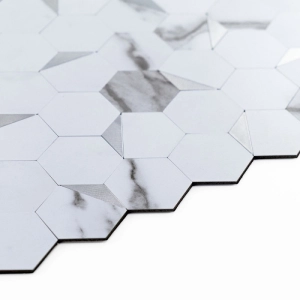 Pastilhas Adesivas Met&aacute;licas (Carrara Silver)