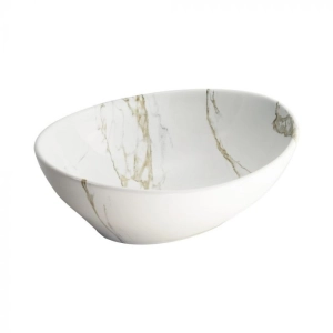 Cuba de Banheiro Lou&ccedil;a Apoio Oval 41 cm (Bari M&aacute;rmore Carrara)