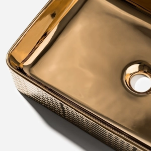 Cuba de Banheiro Louça Apoio Retangular 51 cm (Loures Rosé Gold)