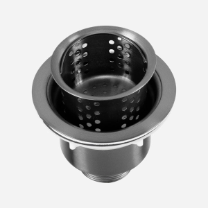 V&aacute;lvula Inox para Cozinha 4 1/2" Tampa e Cesto (Preta Fosca)