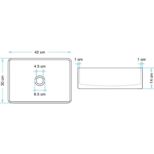 Cuba de Banheiro Concreto Apoio Retangular 42 cm (Tessa Pêssego)