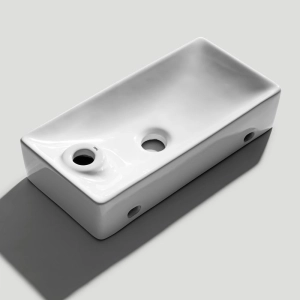 Cuba de Banheiro Louça Apoio ou Suspensa Retangular 44 cm (Braga Branca)