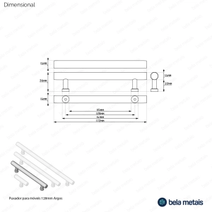 Puxador para Móvel Alça Sobrepor 128 mm em Madeira (Argos) Produto Puxador para Móvel Alça Sobrepor 128 mm em Madeira (Argos)