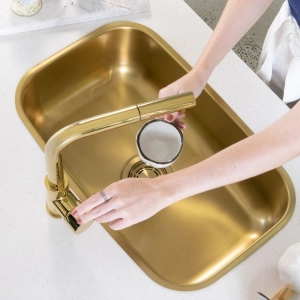 Cuba de Cozinha Inox Retangular 59x37 cm (Miura Dourada Fosca)