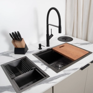 Escorredor Embutido Calha Molhada Inox 26x41 cm (Ginza Grafite Fosco)