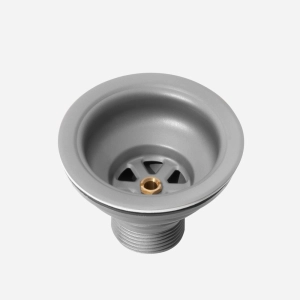 V&aacute;lvula Inox para Cuba Cozinha 4 1/2" com Tampa (Cinza Fosca)