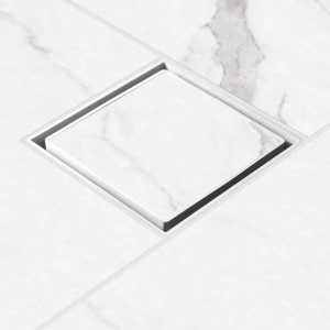 Ralo Oculto Invisível 10x10 cm com Tela (Branco)