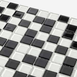 Pastilhas de Vidro Cristal Miscel&acirc;nea (Preta e Branca)