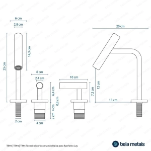 Torneira Monocomando Baixa para Banheiro (Lay Preta Fosca)