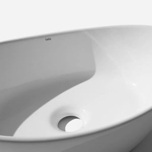 Cuba de Banheiro Lou&ccedil;a Apoio Oval 45 cm (Verona Branca)