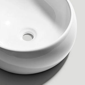 Cuba de Banheiro Lou&ccedil;a Apoio Redonda 40 cm (Lagos Branca)