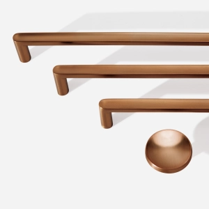 Puxador para M&oacute;vel Al&ccedil;a Sobrepor 192 mm Zamac (Cartago Ros&eacute; Gold Fosco)