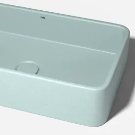 Produto Cuba de Banheiro Concreto Apoio Retangular 50cm (Moran Granilite Hortelã)