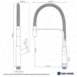 Torneira Monocomando Gourmet de Cozinha (Venice Ros&eacute; Gold)