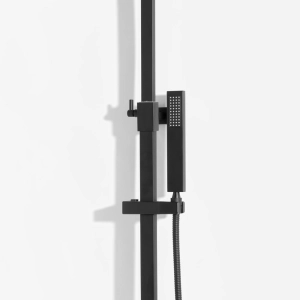 Ducha Coluna de Inox Quadrada 25 cm (Preta Fosca)