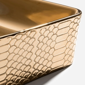 Cuba de Banheiro Louça Apoio Retangular 51 cm (Loures Rosé Gold)