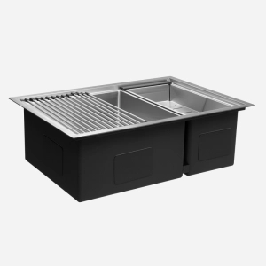 Kit Cuba Dupla Workstation Inox com Acess&oacute;rios (Kai Escovada)