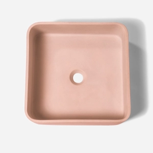 Cuba de Banheiro Concreto Apoio Quadrada 40 cm (Urban Rosé)