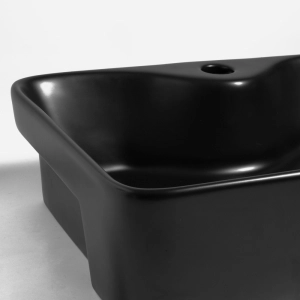 Cuba de Banheiro Louça Semi Encaixe Retangular 48 cm (Sicília Preta)