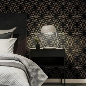 Papel de Parede Metalizado Lav&aacute;vel 10,00 x 0,53 m (Geometrico Sette)