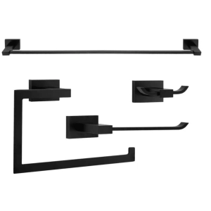 Kit de Acess&oacute;rios para Banheiro (Mondrian Preto Fosco)