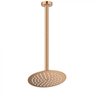 Ducha de Inox Redonda 20 cm de Teto (Ros&eacute; Gold Fosca)