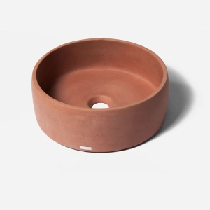 Cuba de Banheiro Concreto Apoio Redonda 35 cm (Small Salmão)