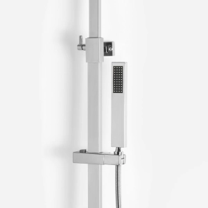 Ducha Coluna de Inox Quadrada 25 cm (Cromada)