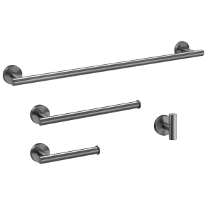 Kit de Acessórios para Banheiro Inox (Tarsila Grafite Fosco)