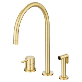 Torneira Monocomando com Ducha de Cozinha Inox (Fiji Ouro Fosco) Produto Torneira Monocomando com Ducha de Cozinha Inox (Fiji Ouro Fosco)
