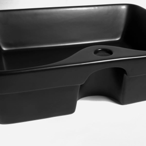 Cuba de Banheiro Louça Semi Encaixe Retangular 48 cm (Sicília Preta)