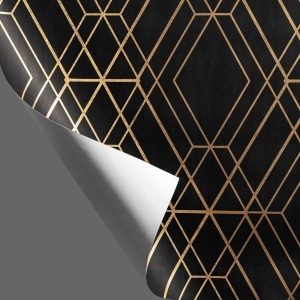 Papel de Parede Metalizado Lav&aacute;vel 10,00 x 0,53 m (Geometrico Sette)