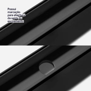 Ralo Linear Sequencial com Grelha 7x52 cm (Preto)