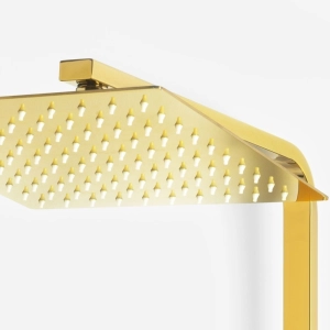 Ducha Coluna de Inox Quadrada 25 cm (Dourada)