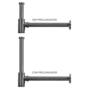 Prolongador de Sif&atilde;o Met&aacute;lico (Line Grafite Fosco)