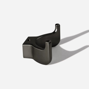 Cabide com Gancho Duplo de Parede Zamac (Batel Preto Fosco)