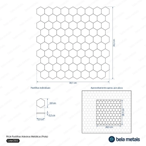 Pastilhas Adesivas Met&aacute;licas (Prata)