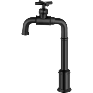 Torneira Retr&ocirc; Alta de &Aacute;gua Fria para Banheiro (Aron Preta Fosca)