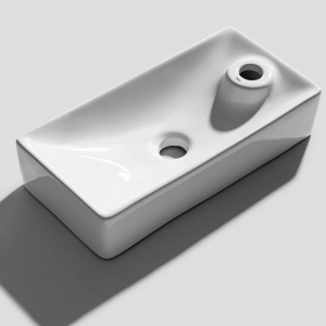 Cuba de Banheiro Louça Apoio ou Suspensa Retangular 44 cm (Braga Branca)