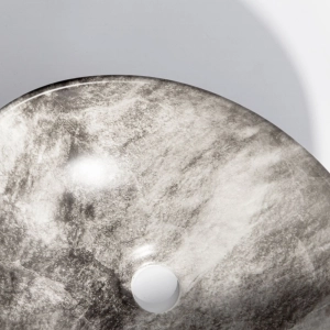 Cuba de Banheiro Lou&ccedil;a Apoio Oval 41 cm (Bari M&aacute;rmore Grigio)